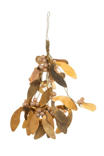 Antique brass mistletoe spray - mistletoe,