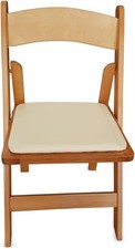 Padded Wooden Folding Chair – Durable Solid Wood Seating, Cushioned & Portabl