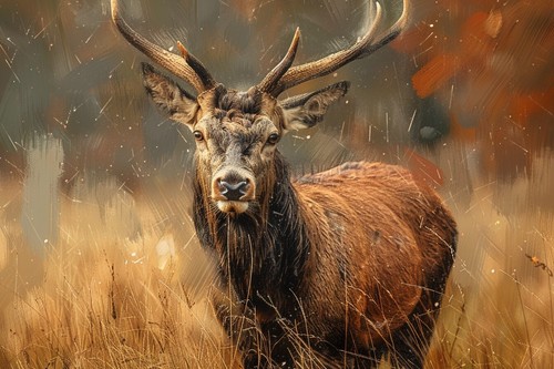 Stag deer canvas - deer, print