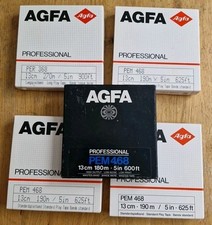 5x AGFA Professional PEM 468 368 Reel To Reel Tape Lot Vintage Unused NOS 6.3mm