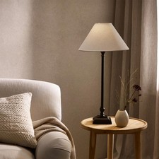 The White Company Portable Harris Table Lamp Rechargeable Light Black/Natural.