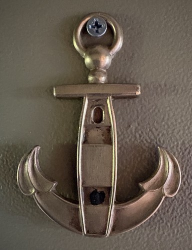 Vintage brass anchor - brass, bottle
