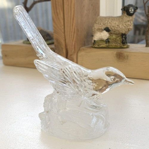 Crystal glass sparrow bird - crystal,