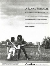 Queen band Brian May 1992 Ovation 12-string Seal Elite A/E Bass guitar ad print