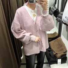 ZARA MAUVE RELAXED FIT V-NECK