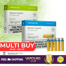 Vapourlites Cartomizer Refills | Tobacco | Menthol |Ten Motives Fully Compatible