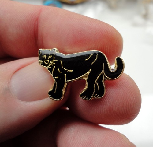 Black cat enamel lapel - lapel, pin
