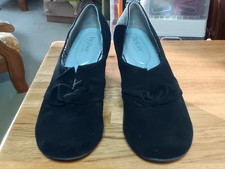 Hotter Donna black suede shoes