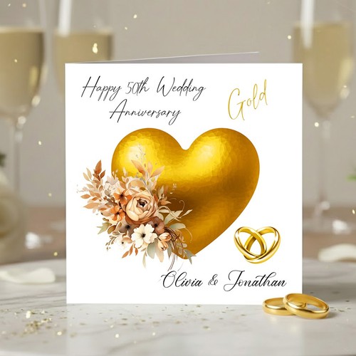 Personalised 50th gold wedding - 50th,