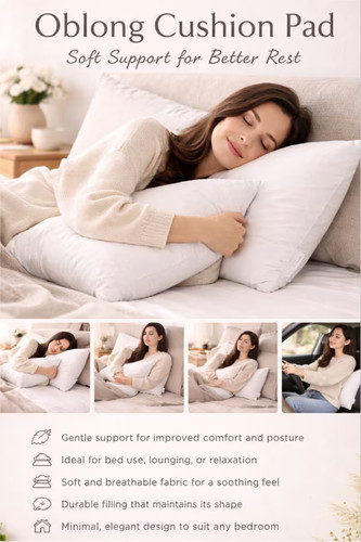 Hollowfibre oblong cushion pad - hollowfibre,