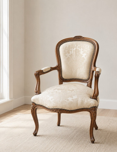 Louis style walnut armchair - xv,