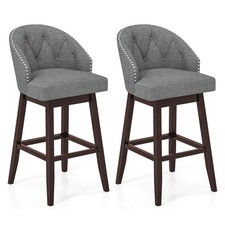 2PCS Swivel Bar Stools Tufted