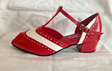Ladies Red/White Jive, Lindyhop, Salsa, Ballroom Dance Shoes - UK Sizes 3 - 8