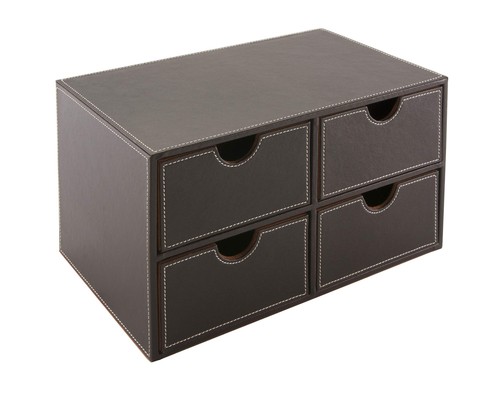 Osco faux leather drawer - leather, 4