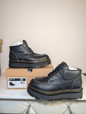 Dr. Martens Zebzag 4-Eye boots black leather Ankle Boots Unisex Size UK 7 New