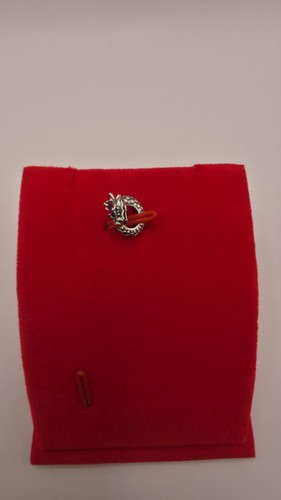 Red crystal dragon bracelet - red,