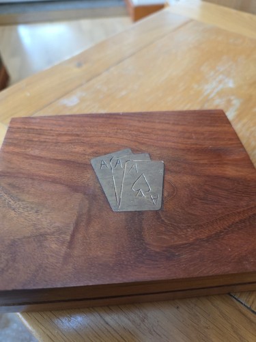 Wooden playing card box - playing,