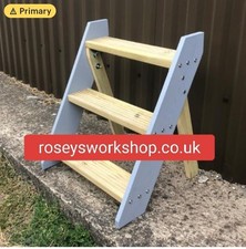 3 Tier Wooden Garden Flower Pot Ladder Stand Step Ladder Tiered Plant Pot Stand 