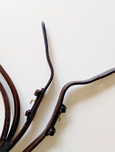 Brown leather half rubber - half,
