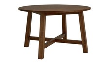 Habitat Trieste 4 Seater Table Round Walnut Solid Wood Home Breakfast