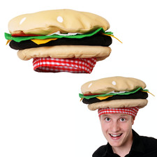BURGER HAT FUNNY FAST FOOD