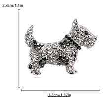 Sparkling Westie Dog Brooch