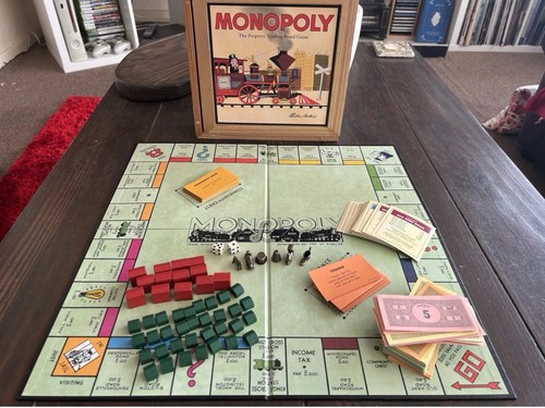 Monopoly wooden box nostalgia - monopoly,
