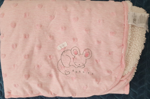 Mothercare pink mouse blanket - pink,