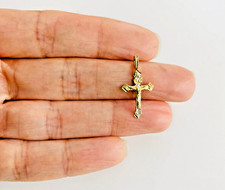 14K Solid Yellow Gold Cross