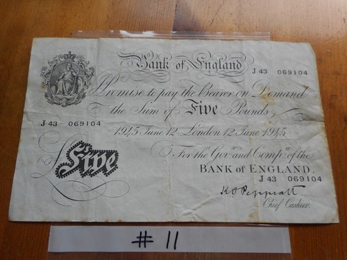 Bank england white 5 five - of,
