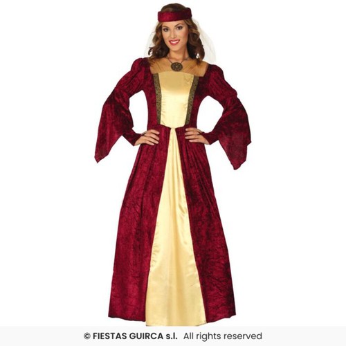Red medieval lady - medieval, tudor