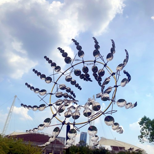 Metal windmill sculpture - metal, 3d