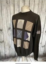 Sweater Shop Mens Argyle Jumper Diamond Golf Sweater Made UK Size 39 42” 44”