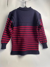 RARE Guernsey Woollens x Pedlars Fisherman wool sweater jumper Gansey stripe 40"