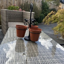 3 Bird Planter In Steel Stand Indoor Outdoor 15 Ins Height