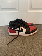 Jordan 1 trainers Low Men’s White/black/red Uk10 Used