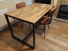 Oak and steel Dining Table