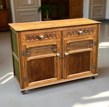 Antique reproduction Solid Oak Old Charm 2 Door Sideboard With Drawers