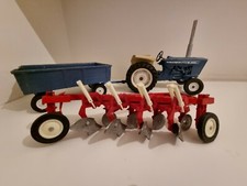 ERTL Vintage Die Cast Metal Tractor with Trailer and International Plough