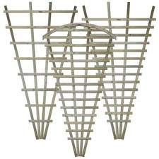 Premier Fan Trellis Flat or Arched 6ftx3ft Lattice Climbing Plant Wooden