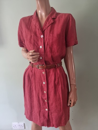 100 linen button front - uk:10,