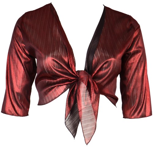 Dark red shine black bolero - dark,