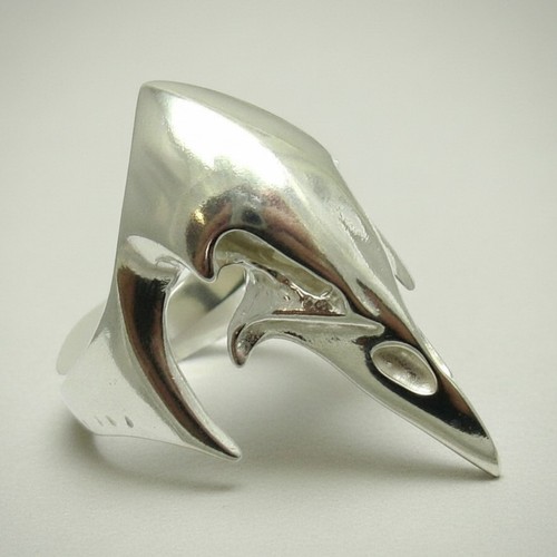 Sterling silver gothic raven - gothic,