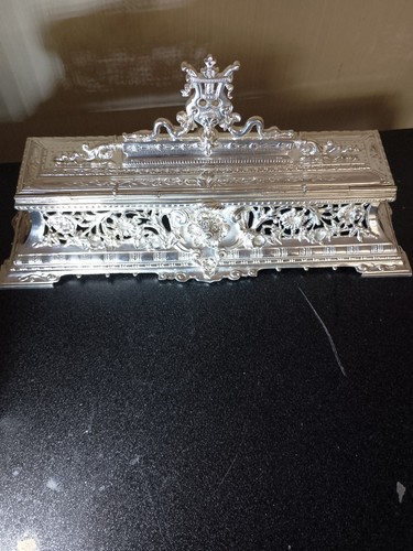 Silver plated standish.