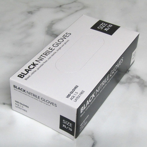 Black nitrile gloves - black,