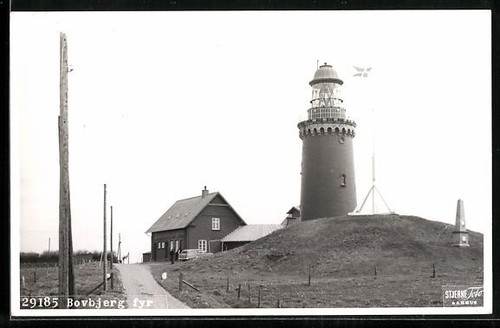 Postcard bovbjerg lighthouse - postcard, bovbjerg,