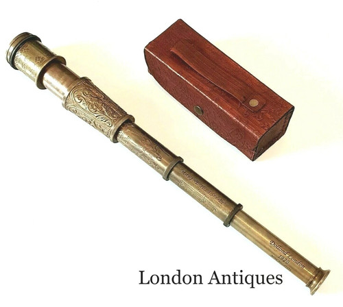 Vintage brass telescope - vintage,