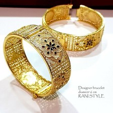 22ct gold plated Bracelet BANGLES Indian set gold d-60mm SCREW OPENING * EACH **