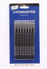 8 Pack Technoline Pens Black