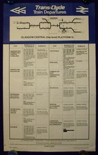 TRANS CLYDE GGPTE GG TRAIN DEPARTURES GLASGOW CENTRAL RAILWAY RAIL POSTER 1980